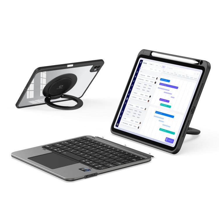 For iPad Pro 11 2024 DUX DUCIS VK Series Multi-Functional Detachable Wireless Keyboard & Tablet Case - Black
