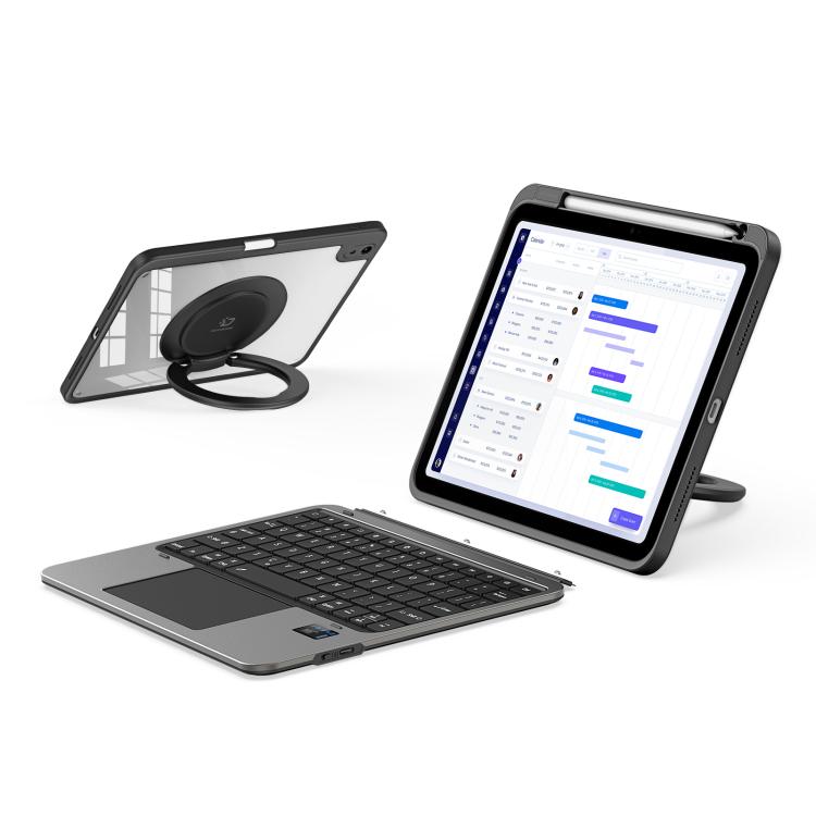 For iPad 2025 / 2022 DUX DUCIS VK Series Multi-Functional Detachable Wireless Keyboard & Tablet Case - Black