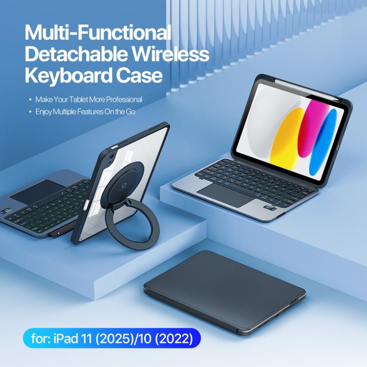 For iPad 2025 / 2022 DUX DUCIS VK Series Multi-Functional Detachable Wireless Keyboard & Tablet Case - Black