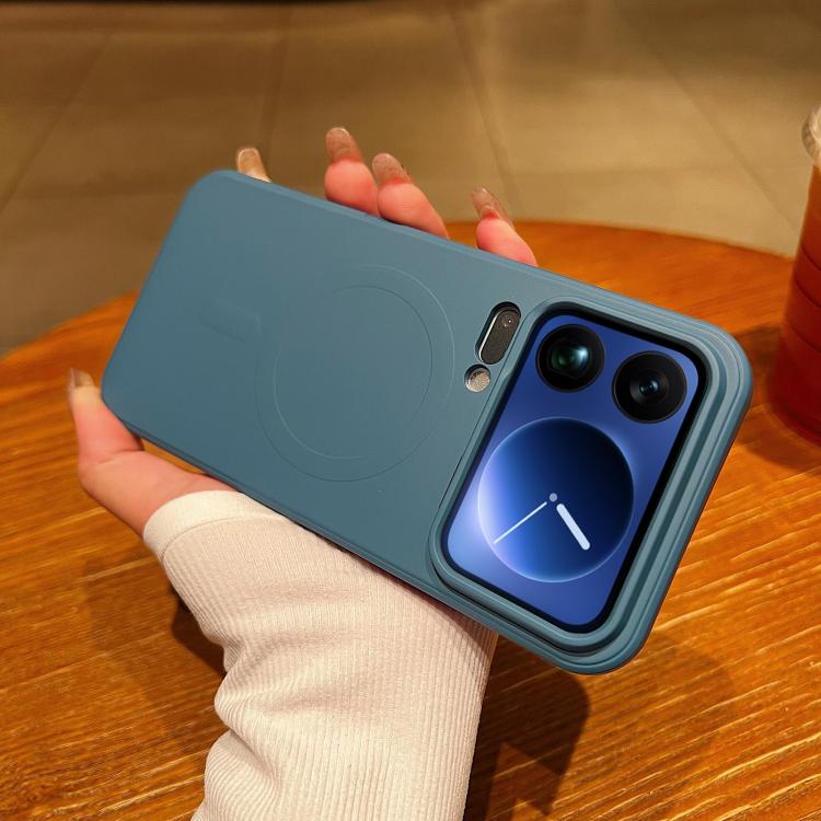 For Xiaomi 17 Pro Max Solid Color Liquid Silicone MagSafe Magnetic Phone Case