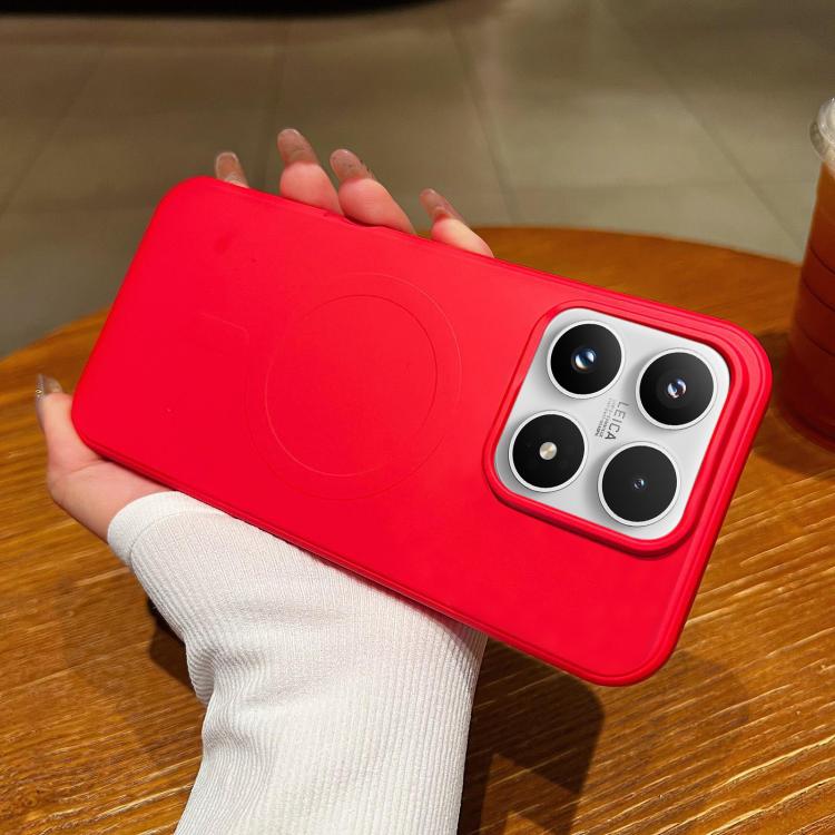 For Xiaomi 17 Solid Color Liquid Silicone MagSafe Magnetic Phone Case