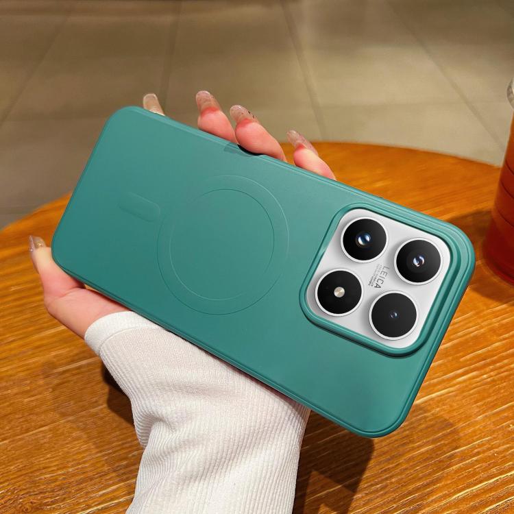 For Xiaomi 17 Solid Color Liquid Silicone MagSafe Magnetic Phone Case