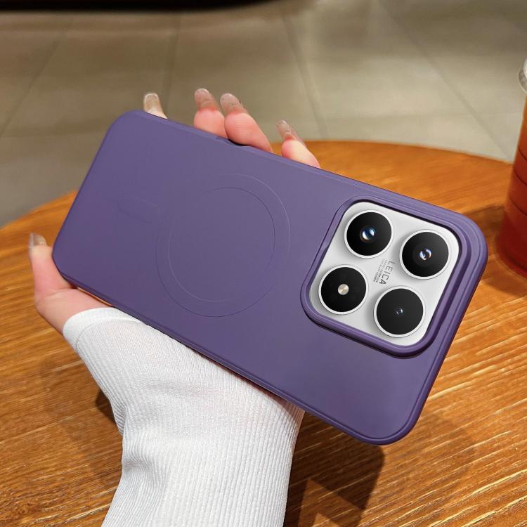 For Xiaomi 17 Solid Color Liquid Silicone MagSafe Magnetic Phone Case