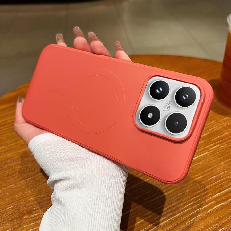 For Xiaomi 17 Solid Color Liquid Silicone MagSafe Magnetic Phone Case