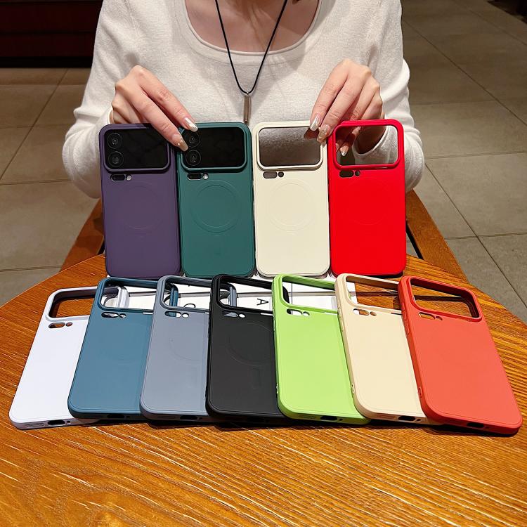 For Xiaomi 17 Pro Solid Color Liquid Silicone MagSafe Magnetic Phone Case