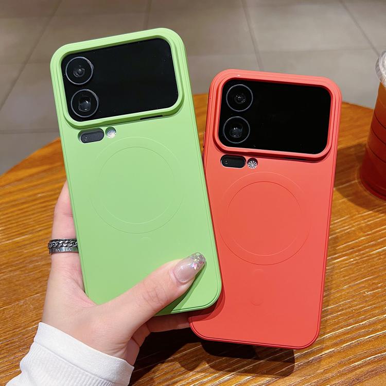 For Xiaomi 17 Pro Solid Color Liquid Silicone MagSafe Magnetic Phone Case
