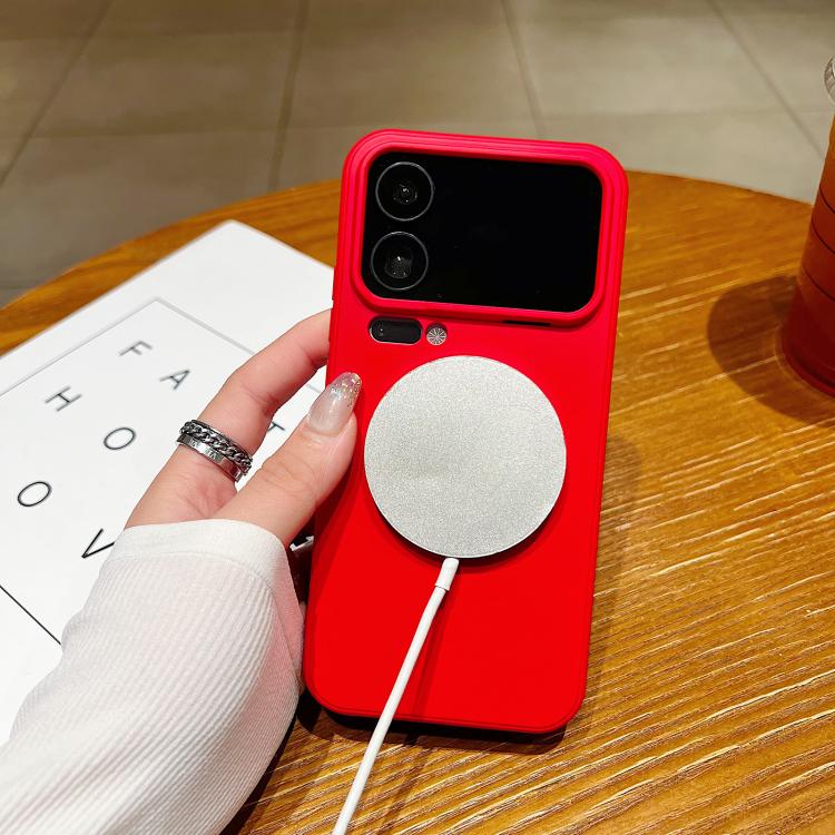 For Xiaomi 17 Pro Solid Color Liquid Silicone MagSafe Magnetic Phone Case