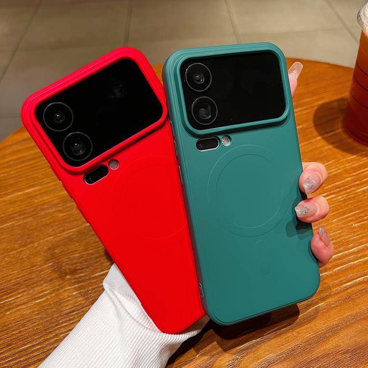 For Xiaomi 17 Pro Solid Color Liquid Silicone MagSafe Magnetic Phone Case