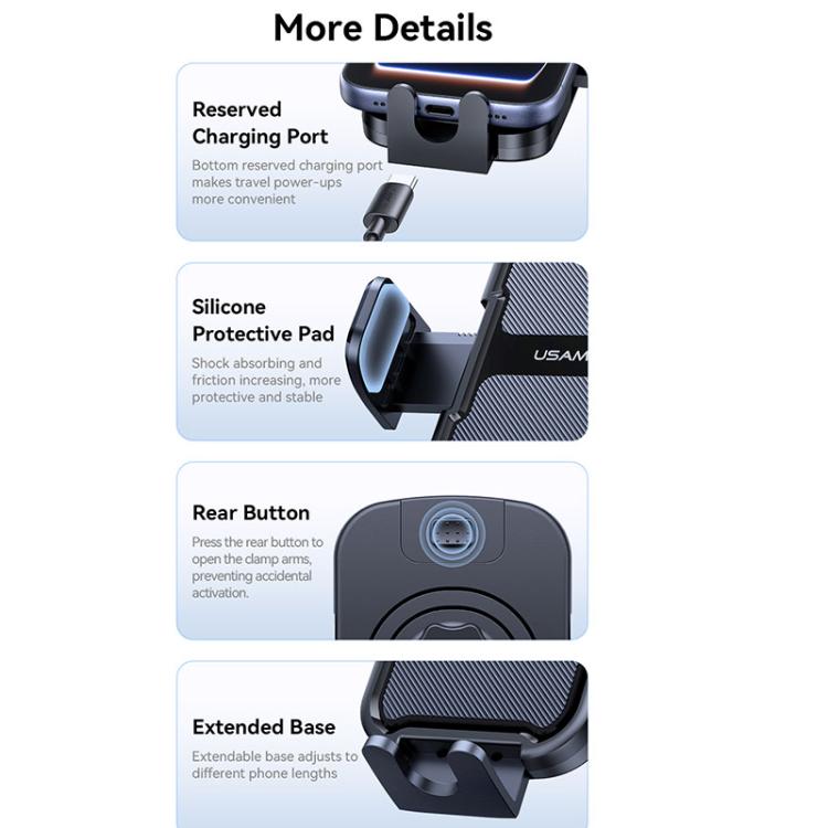 USAMS ZJ085 Car Air Vent Phone Holder - Black