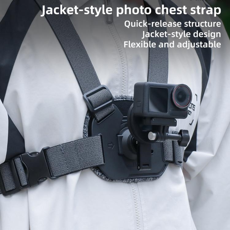 6 in 1 Magnetic Base Vest-style Photography Chest Strap Body Mount Belt with Mount & Screw