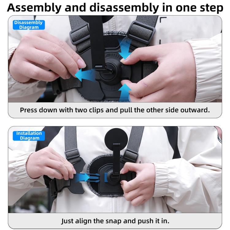 5 in 1 Vest-style Photography Chest Strap Body Mount Belt with Mount & Screw