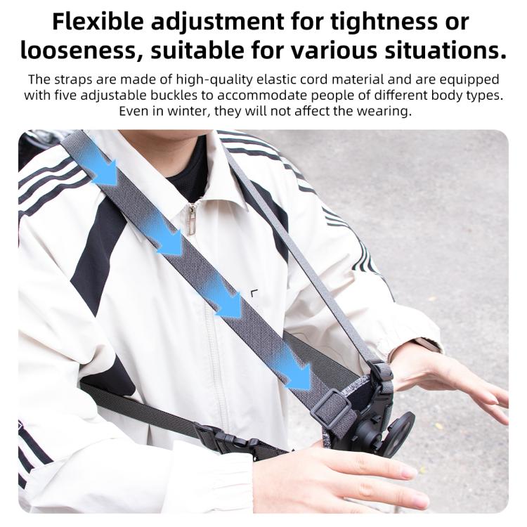 6 in 1 Magnetic Ring Base Vest-style Photography Chest Strap Body Mount Belt with Mount & Screw