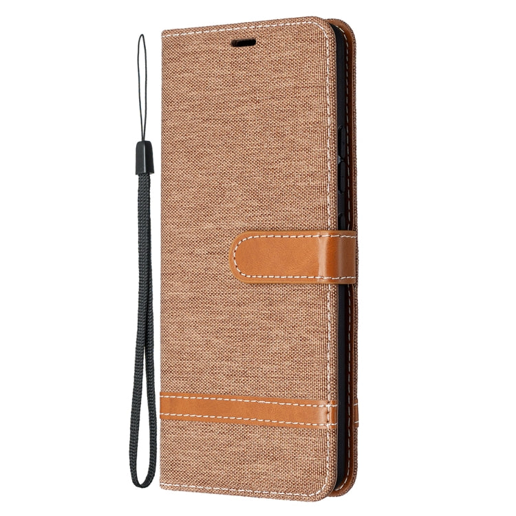 For Samsung Galaxy A42 5G Color Matching Denim Texture Horizontal Flip Leather Case with Holder & Card Slots & Wallet & Lanyard
