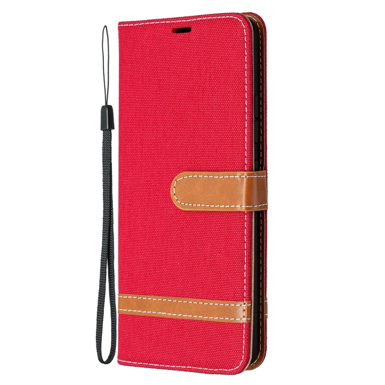 For Samsung Galaxy A42 5G Color Matching Denim Texture Horizontal Flip Leather Case with Holder & Card Slots & Wallet & Lanyard