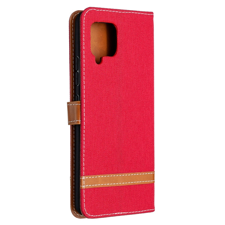 For Samsung Galaxy A42 5G Color Matching Denim Texture Horizontal Flip Leather Case with Holder & Card Slots & Wallet & Lanyard