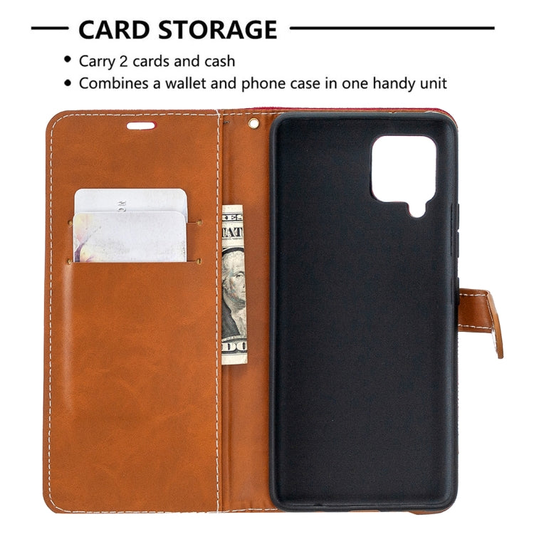 For Samsung Galaxy A42 5G Color Matching Denim Texture Horizontal Flip Leather Case with Holder & Card Slots & Wallet & Lanyard