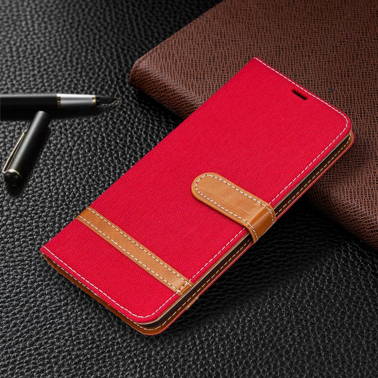 For Samsung Galaxy A42 5G Color Matching Denim Texture Horizontal Flip Leather Case with Holder & Card Slots & Wallet & Lanyard