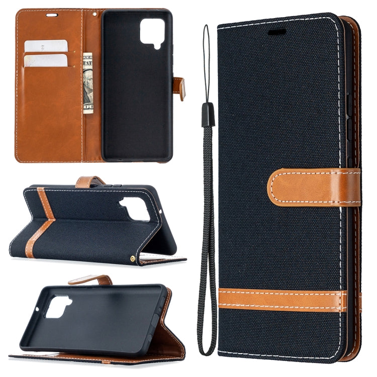 For Samsung Galaxy A42 5G Color Matching Denim Texture Horizontal Flip Leather Case with Holder & Card Slots & Wallet & Lanyard