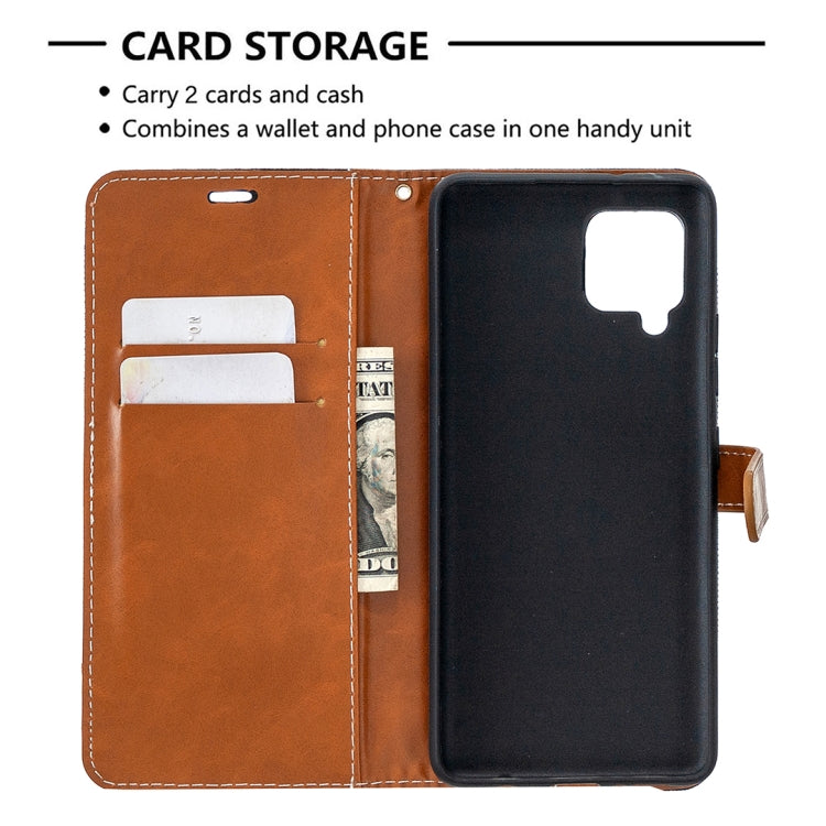 For Samsung Galaxy A42 5G Color Matching Denim Texture Horizontal Flip Leather Case with Holder & Card Slots & Wallet & Lanyard