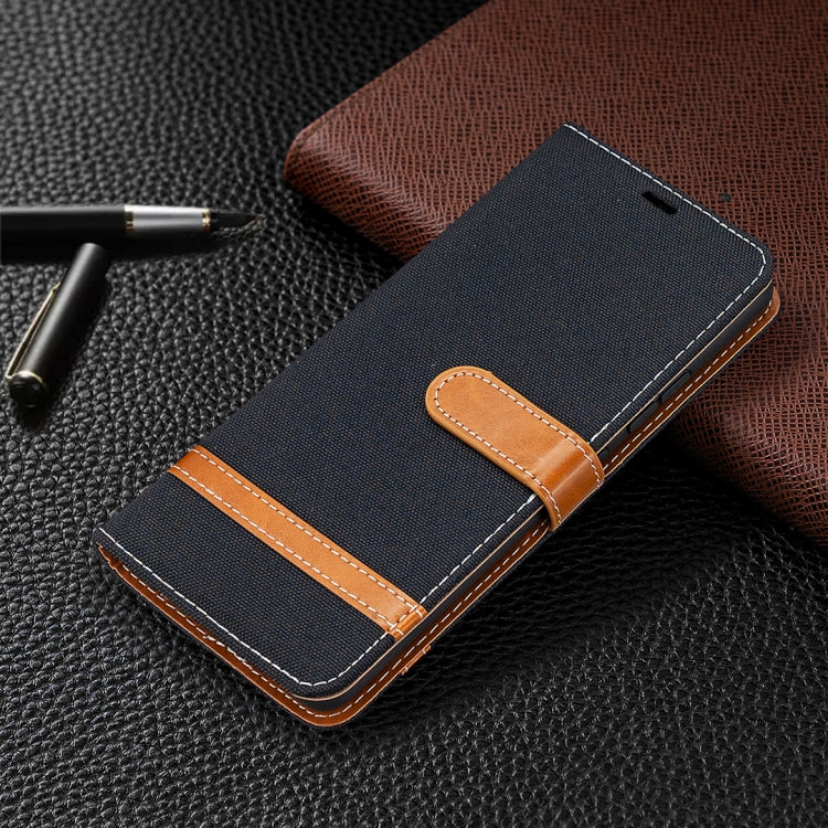 For Samsung Galaxy A42 5G Color Matching Denim Texture Horizontal Flip Leather Case with Holder & Card Slots & Wallet & Lanyard