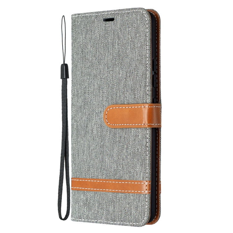 For Samsung Galaxy A42 5G Color Matching Denim Texture Horizontal Flip Leather Case with Holder & Card Slots & Wallet & Lanyard
