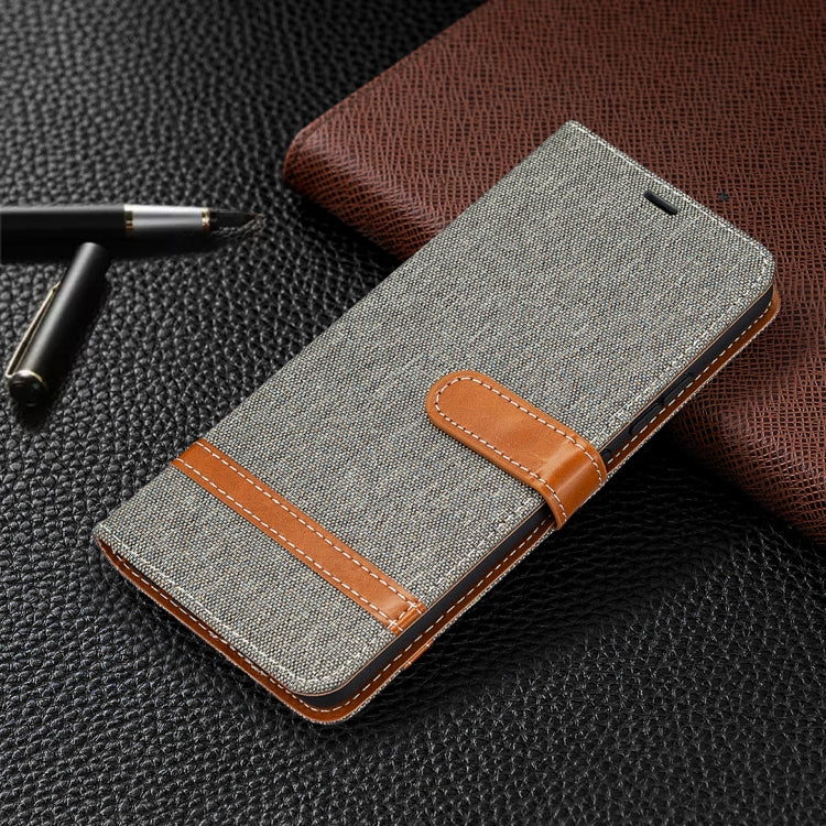 For Samsung Galaxy A42 5G Color Matching Denim Texture Horizontal Flip Leather Case with Holder & Card Slots & Wallet & Lanyard