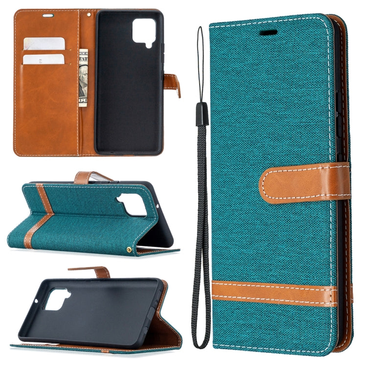 For Samsung Galaxy A42 5G Color Matching Denim Texture Horizontal Flip Leather Case with Holder & Card Slots & Wallet & Lanyard