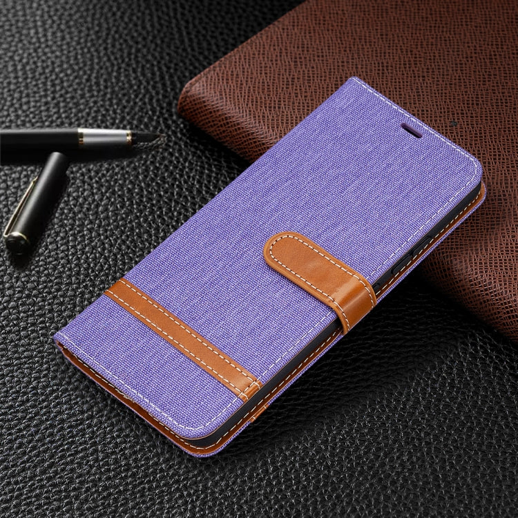 For Samsung Galaxy A42 5G Color Matching Denim Texture Horizontal Flip Leather Case with Holder & Card Slots & Wallet & Lanyard