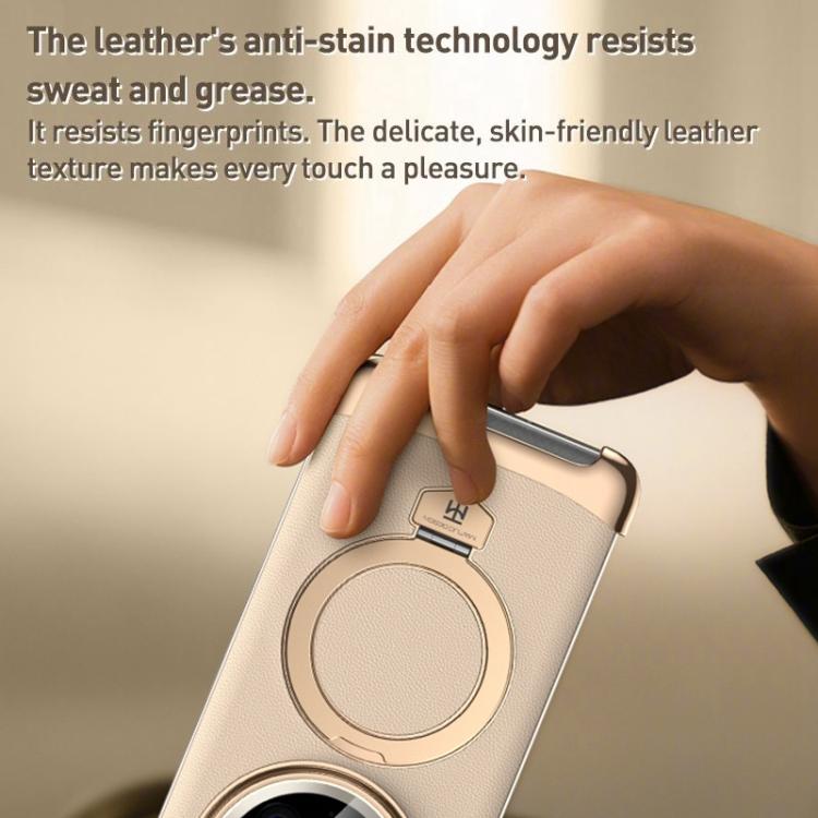 For Honor Magic8 Borderless MagSafe Ring Holder Plain Leather Phone Case