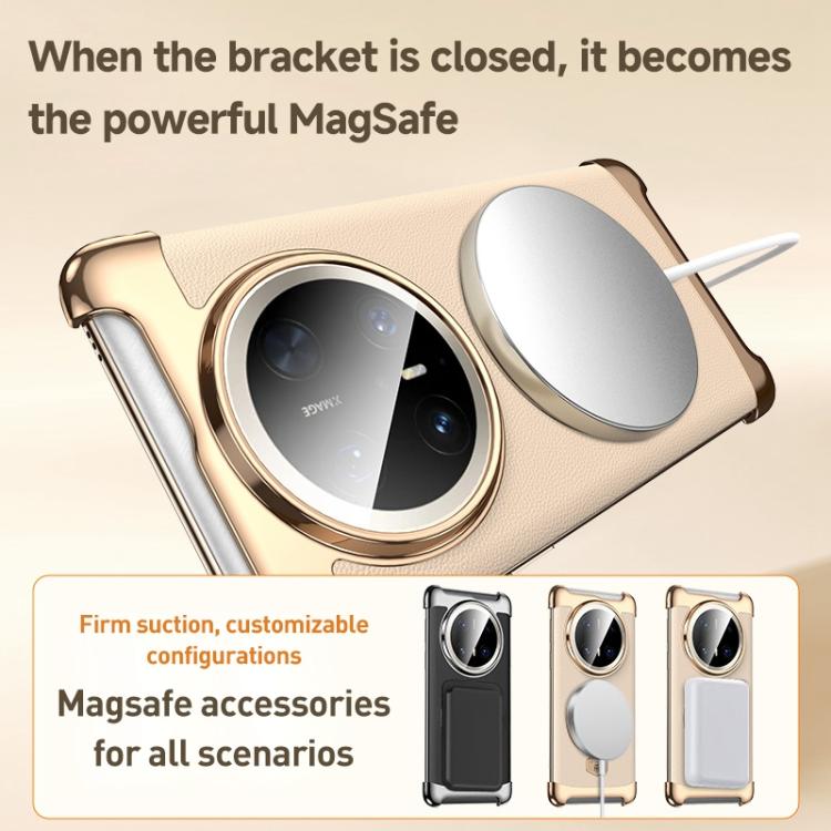 For Honor Magic8 Borderless MagSafe Ring Holder Plain Leather Phone Case