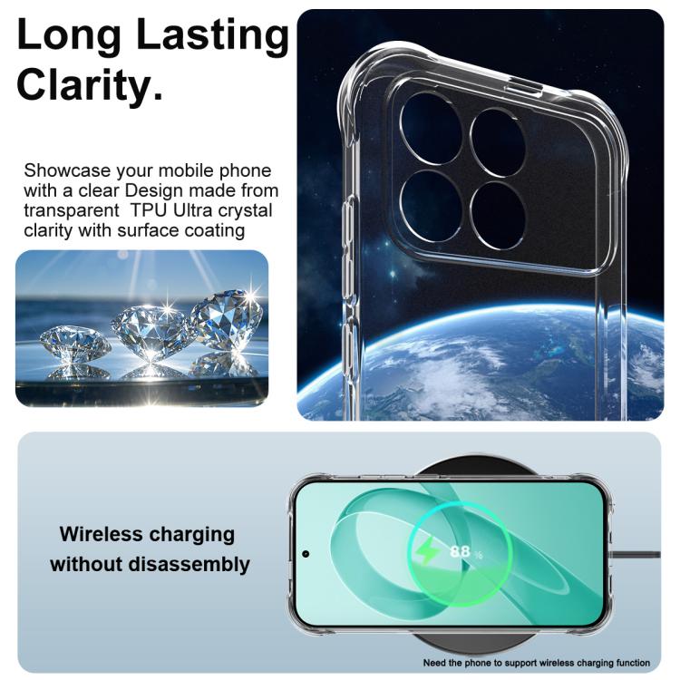 For Redmi K90 / Poco F8 Pro 5G imak Shockproof Airbag TPU Phone Case - Transparent