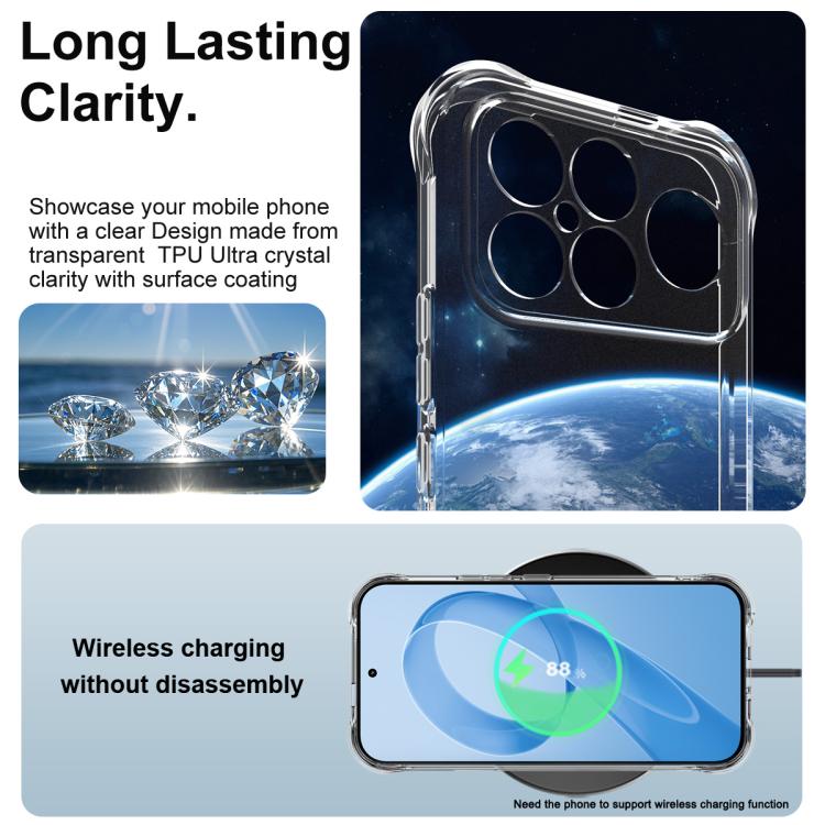 For Redmi K90 Pro Max / Poco F8 Ultra 5G imak Shockproof Airbag TPU Phone Case - Transparent