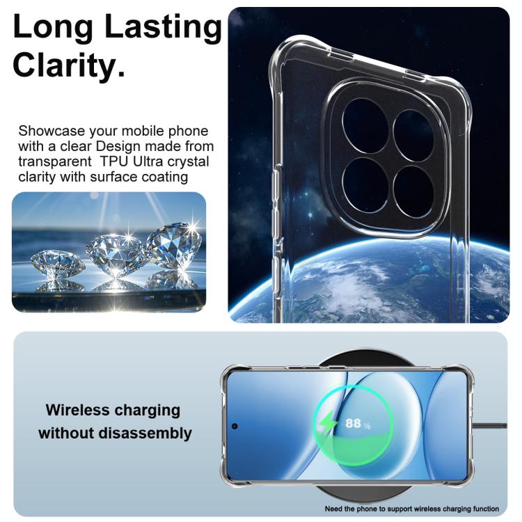 For Redmi Note 15 Pro 4G Global 163.2mm imak Shockproof Airbag TPU Phone Case - Transparent