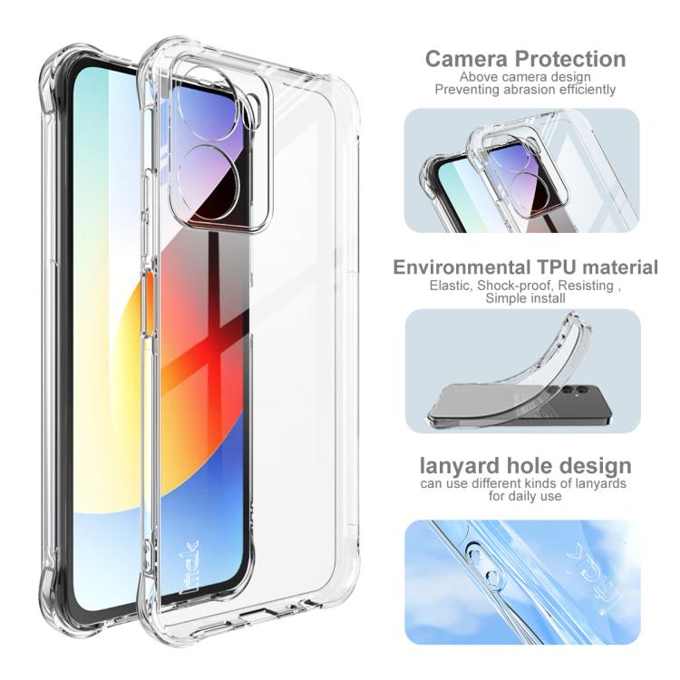 For Redmi 15a 5G imak Shockproof Airbag TPU Phone Case - Transparent