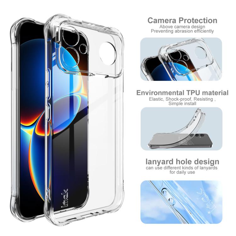 For Redmi K90 Max 5G imak Shockproof Airbag TPU Phone Case - Transparent