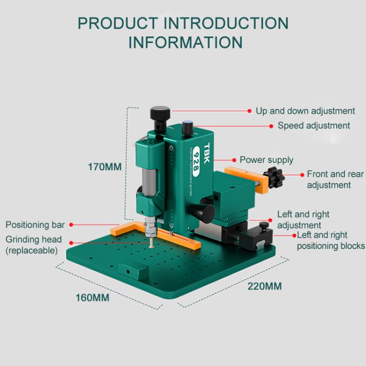 TBK 928 Intelligent High-speed Motor Three-axis Adjustment Motherboard/IC Grinder, Plug:EU Plug