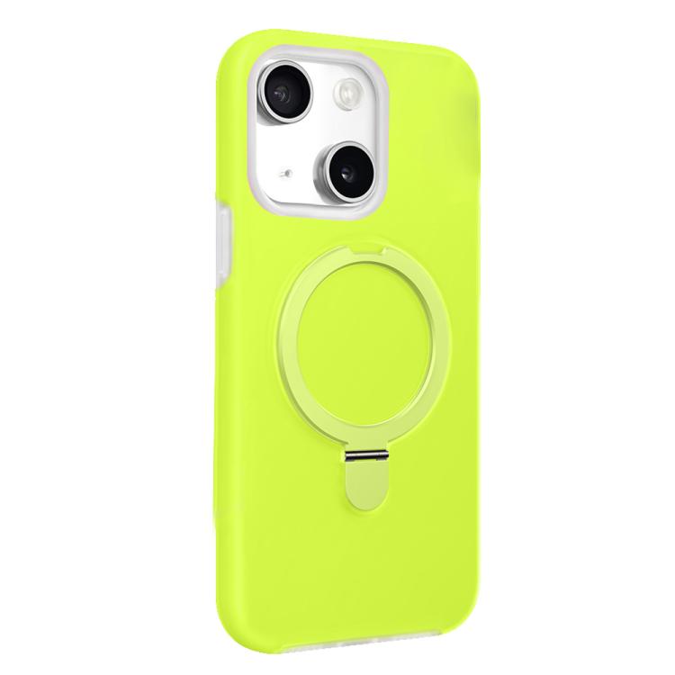 For iPhone 15 Jelly Liquid Silicone MagSafe Holder Phone Case