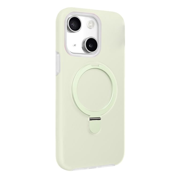 For iPhone 15 Jelly Liquid Silicone MagSafe Holder Phone Case