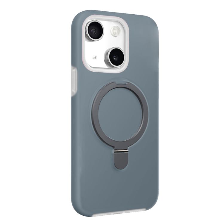For iPhone 15 Jelly Liquid Silicone MagSafe Holder Phone Case