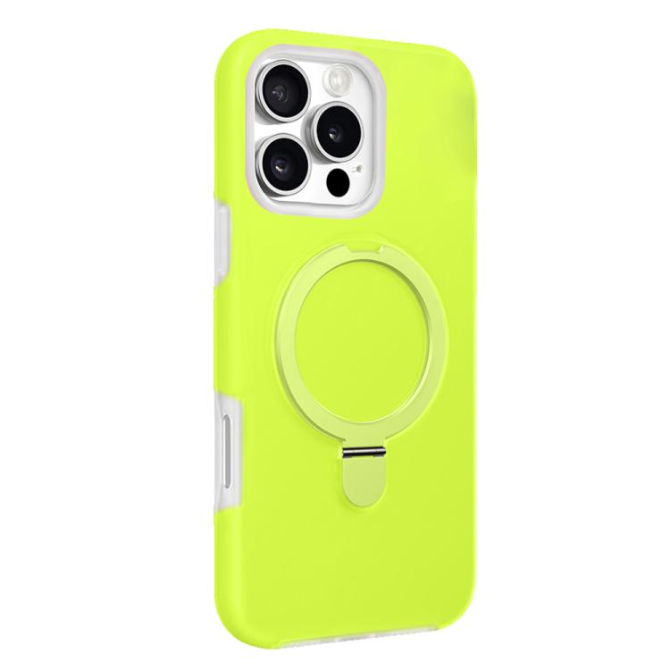 For iPhone 16 Pro Jelly Liquid Silicone MagSafe Holder Phone Case