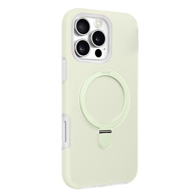 For iPhone 16 Pro Jelly Liquid Silicone MagSafe Holder Phone Case