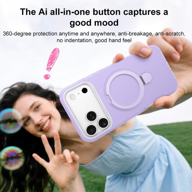 For iPhone 17 Pro Max Jelly Liquid Silicone MagSafe Holder Phone Case