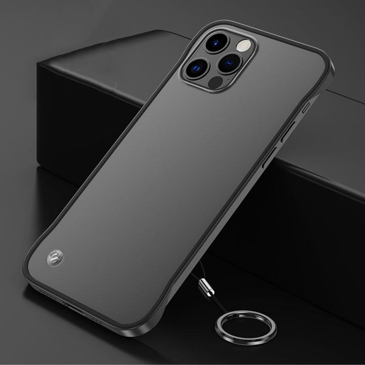 For iPhone 12 Pro Max Frosted Anti-skidding TPU Protective Case with Metal Ring
