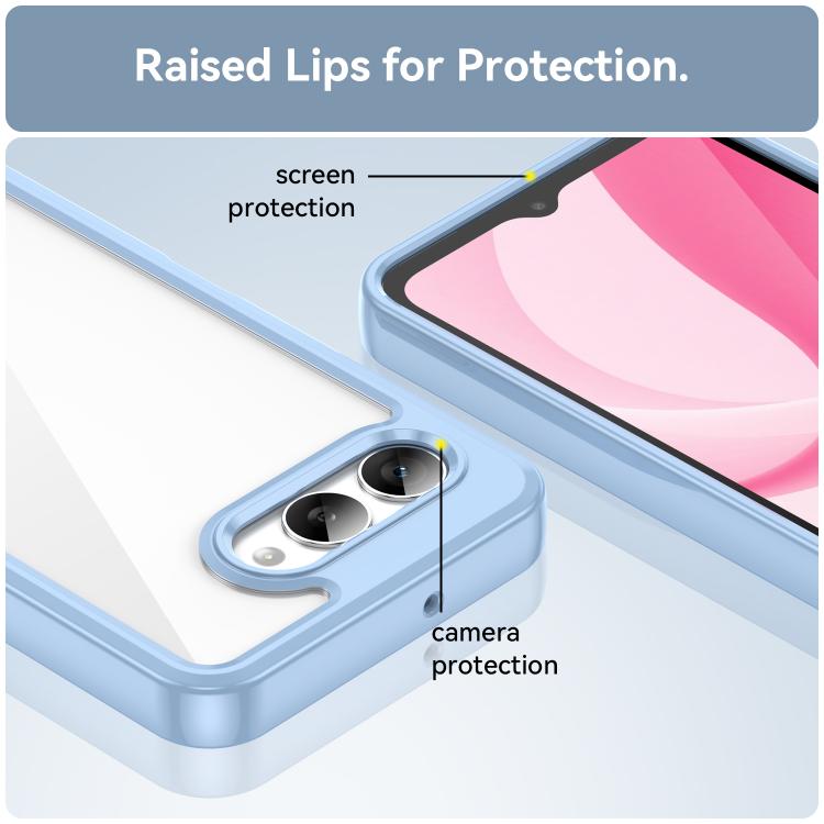 For T-Mobile Revvl 8 5G Colorful Series Acrylic Hybrid TPU Phone Case