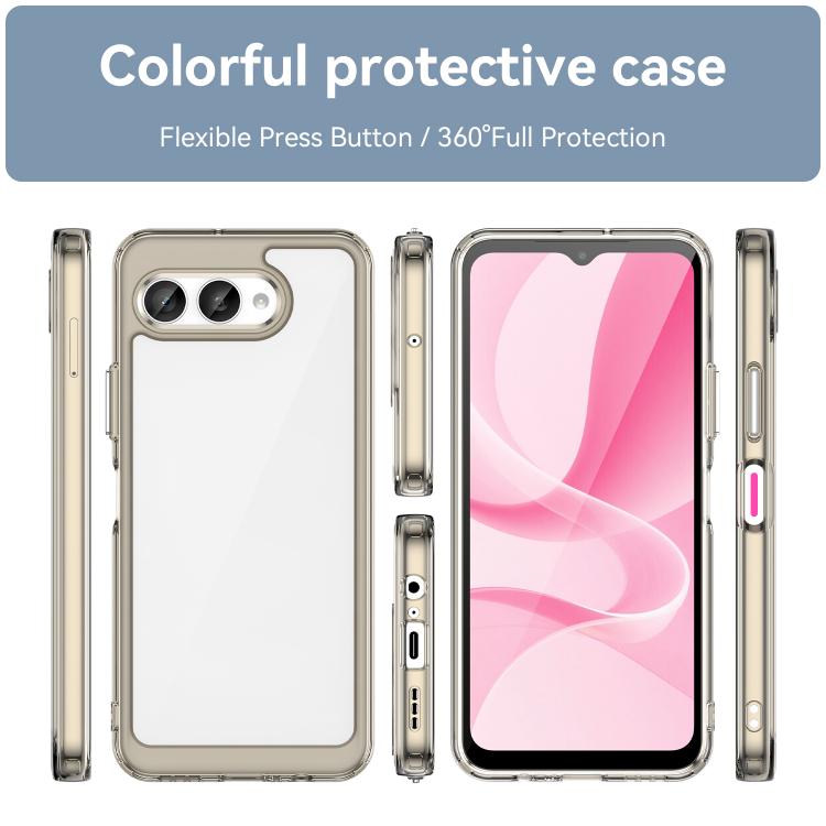 For T-Mobile Revvl 8 5G Colorful Series Acrylic Hybrid TPU Phone Case
