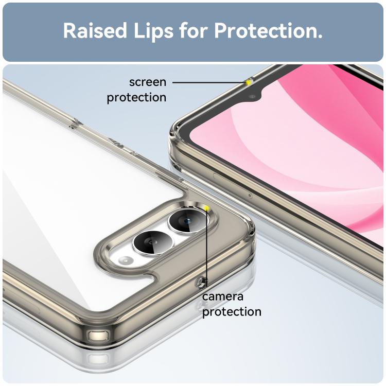For T-Mobile Revvl 8 5G Colorful Series Acrylic Hybrid TPU Phone Case