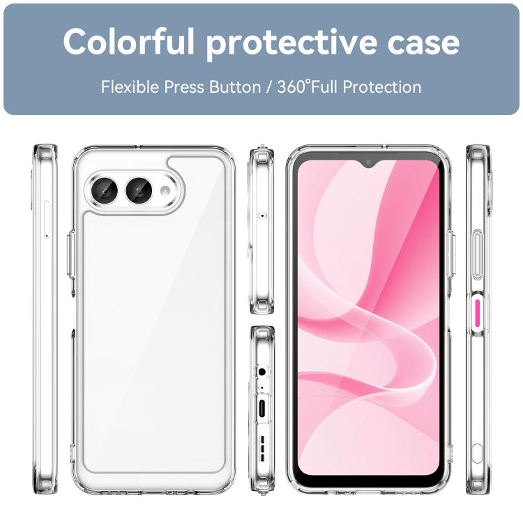For T-Mobile Revvl 8 5G Colorful Series Acrylic Hybrid TPU Phone Case