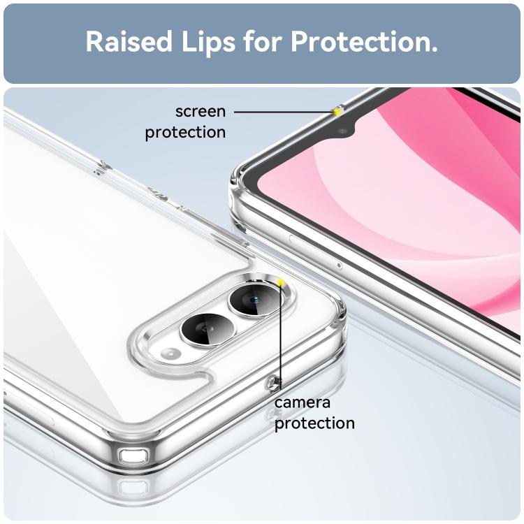 For T-Mobile Revvl 8 5G Colorful Series Acrylic Hybrid TPU Phone Case