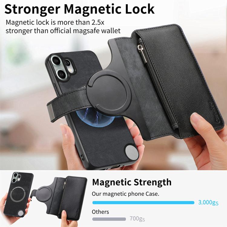 For Nothing CMF Phone 2 Pro CaseNeo MagSafe RFID Anti-theft Zipper Wallet Retro Leather Phone Case