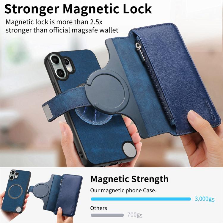For Nothing CMF Phone 2 Pro CaseNeo MagSafe RFID Anti-theft Zipper Wallet Retro Leather Phone Case